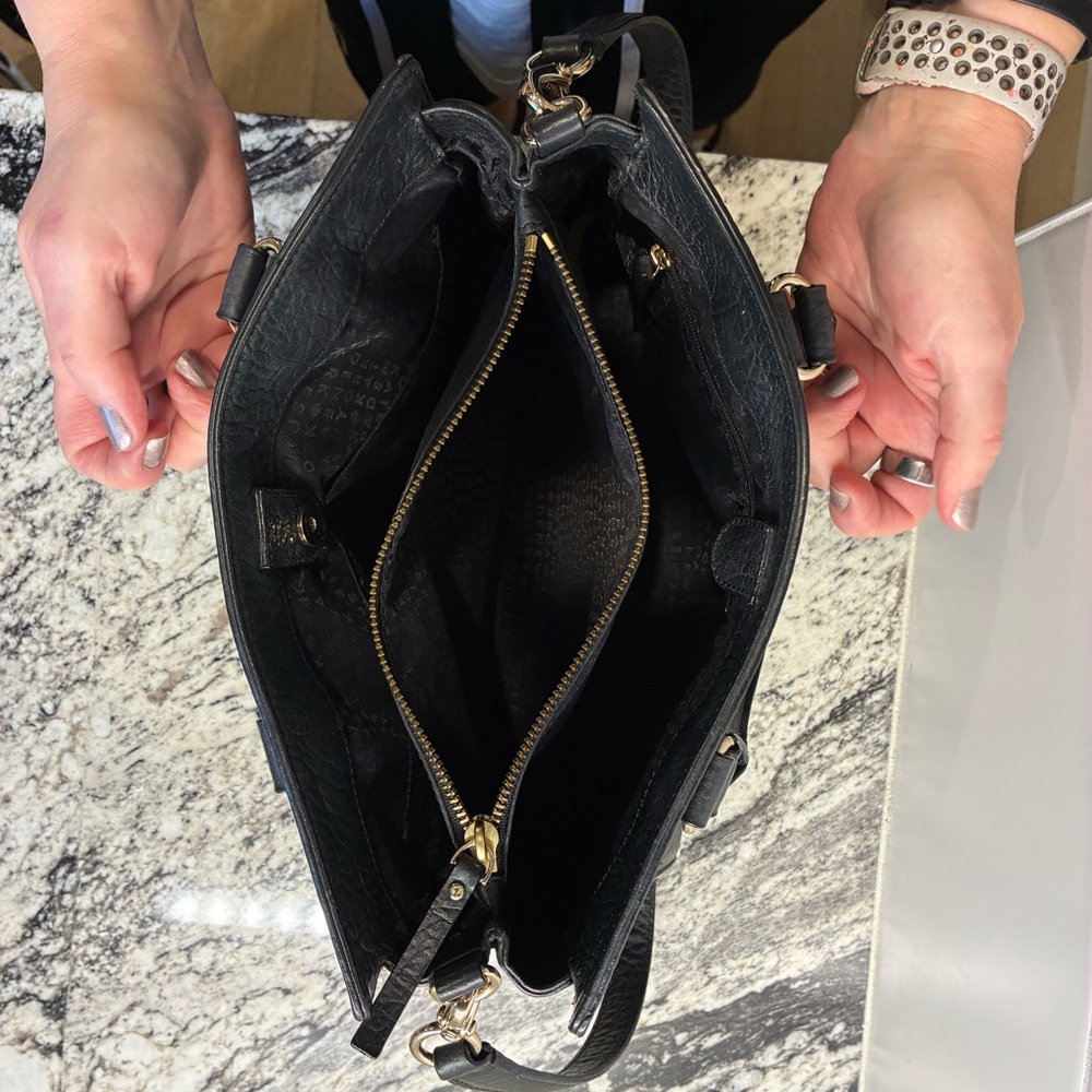 Kate Spade Tote Purse Black with gold accent and lattice detail - Picture 6 of 14